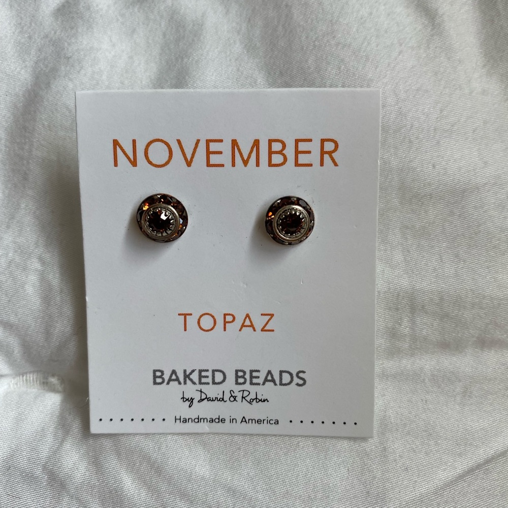 November Baked beads earrings by David & Robin